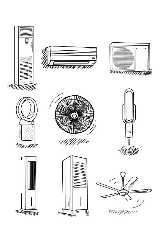 矢量家用电器元素图标素材 现代化家居设计的点睛之笔